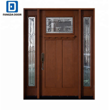 Fangda high quality wood grain grp fiberglass exterior door entry door design